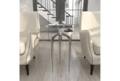 25" Silver Modern Tripod Round Accent Table 32 25" Silver Modern Tripod Round Accent Table -Furniture Store 276513 silver multi media accent table room 92