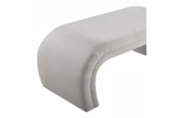 Isla Light Grey Velvet Bench -Furniture Store 276596 grey fabric bench detail 44
