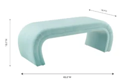 Isla Bright Blue Velvet Bench -Furniture Store 276597 blue fabric bench detail 45