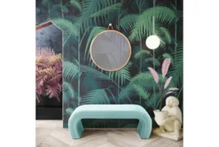 Isla Bright Blue Velvet Bench -Furniture Store 276597 blue fabric bench room 86