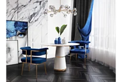 Greta Navy Velvet Dining Chair -Furniture Store 277084 pink fabric dining chair room 85