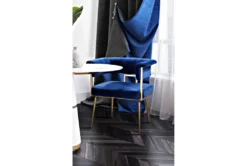 Greta Navy Velvet Dining Chair -Furniture Store 277084 pink fabric dining chair room 86