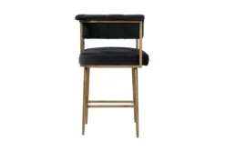Greta Grey Velvet 26" Counter Stool 13 Greta Grey Velvet 26" Counter Stool -Furniture Store 277086 grey fabric bar stool side 14