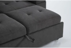 Flinn 103" 2 Piece Convertible Sleeper Sectional With Left Arm Facing Storage Chaise -Furniture Store 277165 grey fabric sectional detail 44