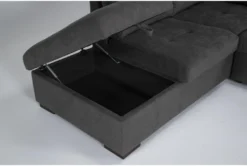 Flinn 103" 2 Piece Convertible Sleeper Sectional With Left Arm Facing Storage Chaise -Furniture Store 277165 grey fabric sectional detail 45