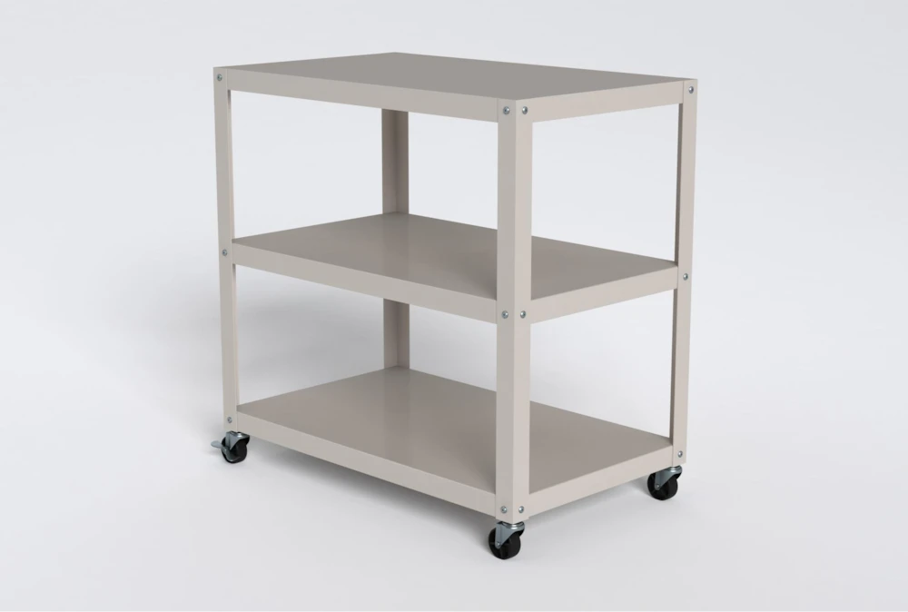 Axel White Metal Bar Cart 5 Axel White Metal Bar Cart - Image 3