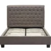 Upholstered Grey Tufted King Platform Bed -Furniture Store 277884 grey fabric bed signature 01