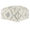 24X24 Gray + Ivory Diamond Fringe Pouf -Furniture Store 278590 blue fabric pouf signature 01