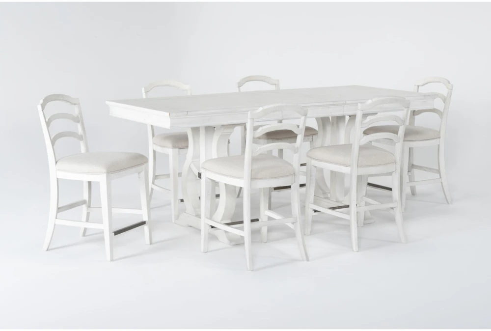 Martin 66" Counter With Wood Back Counter Stools Set For 6 4 Martin 66" Counter With Wood Back Counter Stools Set For 6 - Image 2