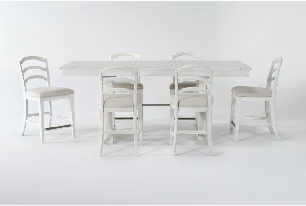 Martin 66" Counter With Wood Back Counter Stools Set For 6 3 Martin 66" Counter With Wood Back Counter Stools Set For 6