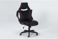 Theory Black Gaming Chair With Red Trim -Furniture Store 279994 red polyurethane office chair side 19