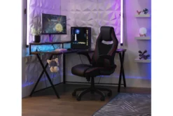 Theory White Gaming Chair With Black Trim -Furniture Store 279995 blue polyurethane office chair room 48