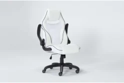 Theory White Gaming Chair With Black Trim -Furniture Store 279995 blue polyurethane office chair side 19
