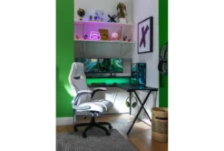 Theory White Gaming Chair With Black Trim -Furniture Store 279995 white polyurethane gaming chair room 50