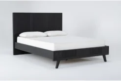 Joren California King Platform Bed -Furniture Store 281451 black wood bed side 19