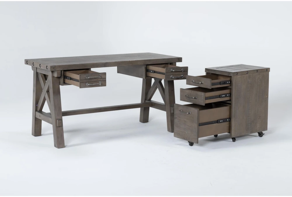 Jaxon Grey 2 Piece Office Set With 60" Desk + Mobile Filing Cabinet 5 Jaxon Grey 2 Piece Office Set With 60" Desk + Mobile Filing Cabinet - Image 3
