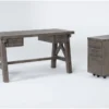 Jaxon Grey 2 Piece Office Set With 60" Desk + Mobile Filing Cabinet -Furniture Store 282168 grey wood writing desk signature 01