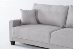 Pascal II Light Gray 91" Queen Convertible Sofa Sleeper -Furniture Store 282573 silver fabric futonconvertible sofa bed detail 45