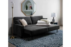 Pascal II Granite 91" Queen Convertible Sofa Sleeper -Furniture Store 282574 grey fabric futonconvertible sofa bed room 61 1