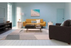 Petula II Mustard 85" Convertible Sofa Bed -Furniture Store 282575 yellow fabric convertible sofa bed room 15 1