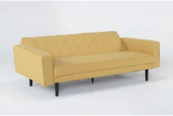 Petula II Mustard 85" Convertible Sofa Bed -Furniture Store 282575 yellow fabric futonconvertible sofa bed side 19 1