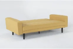 Petula II Mustard 85" Convertible Sofa Bed -Furniture Store 282575 yellow fabric futonconvertible sofa bed side 20 1