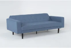 Petula II Blue 85" Convertible Sofa Bed -Furniture Store 282576 blue fabric futonconvertible sofa bed side 19