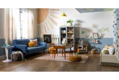 Petula II Blue 85" Convertible Sofa Bed -Furniture Store 282576 blue fabric sofa room 59