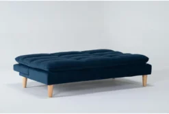 Piper Blue 71" Convertible Sofa Bed -Furniture Store 282580 blue fabric futonconvertible sofa bed side 19