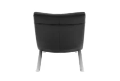 Zangari Black Chaise Lounge With Silver Base -Furniture Store 282829 black leather chaise detail 47