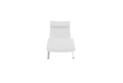 Zangari White Chaise Lounge With Silver Base -Furniture Store 282835 white leather chaise detail 46