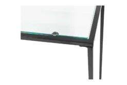 Zola Glass 36" Console Table With Black Base -Furniture Store 282861 clear tempered glass sofa table detail 46