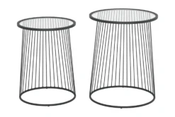 Clear Glass & Black Nesting Tables -Furniture Store 283831 clear metal accent table detail 45