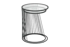 Clear Glass & Black Nesting Tables -Furniture Store 283831 clear metal accent table detail 48