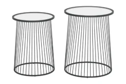 Clear Glass & Black Nesting Tables -Furniture Store 283831 clear metal accent table detail 54