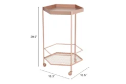 Rose Gold Hexagon Bar Cart -Furniture Store 283835 gold metal bar cabinet detail 49