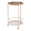 Rose Gold Hexagon Bar Cart -Furniture Store 283835 gold metal bar cabinet signature 01