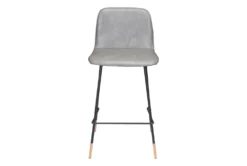 Leo Gray 27" Bar Stool -Furniture Store 283856 grey metal bar stool detail 45