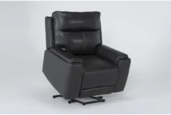 Buckley Grey Leather Dual Motor Lift Recliner With Power Headrest & USB -Furniture Store 284071 grey leather lift side 19