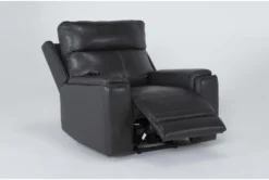 Buckley Grey Leather Dual Motor Lift Recliner With Power Headrest & USB -Furniture Store 284071 grey leather lift side 22