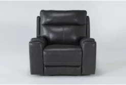 Buckley Grey Leather Dual Motor Lift Recliner With Power Headrest & USB