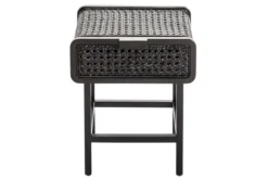 Black Woven End Table -Furniture Store 284147 black multi media accent table front 02