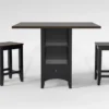 Kennedy Black 48" Counter With Backless Stools Set For 2 1 Kennedy Black 48" Counter With Backless Stools Set For 2 -Furniture Store 284351 black wood counter height set signature 01
