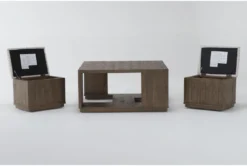 Delphine Nesting Coffee Table With Stools Set -Furniture Store 284376 brown wood coffee table side 19