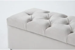 Mariah 60 Inch Storage Bench -Furniture Store 286107 beige fabric bench detail 45