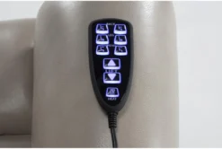 Carl Taupe Leather Power Lift Recliner With Power Headrest & Heat -Furniture Store 286565 brown leather lift detail 44