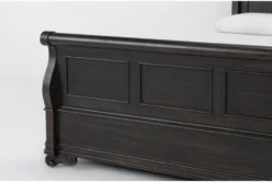 Remi King Sleigh Bed -Furniture Store 286635 brown wood bed detail 44