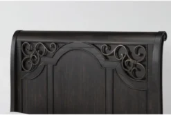 Remi King Sleigh Bed -Furniture Store 286635 brown wood bed detail 45