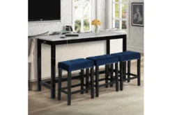 Janie Blue 4 Piece Console Bar Set -Furniture Store 286858 blue veneer console bar room 86