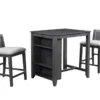Kaine Gray 36" 3 Piece Storage Counter Set For 2 -Furniture Store 286860 grey wood counter height set signature 02
